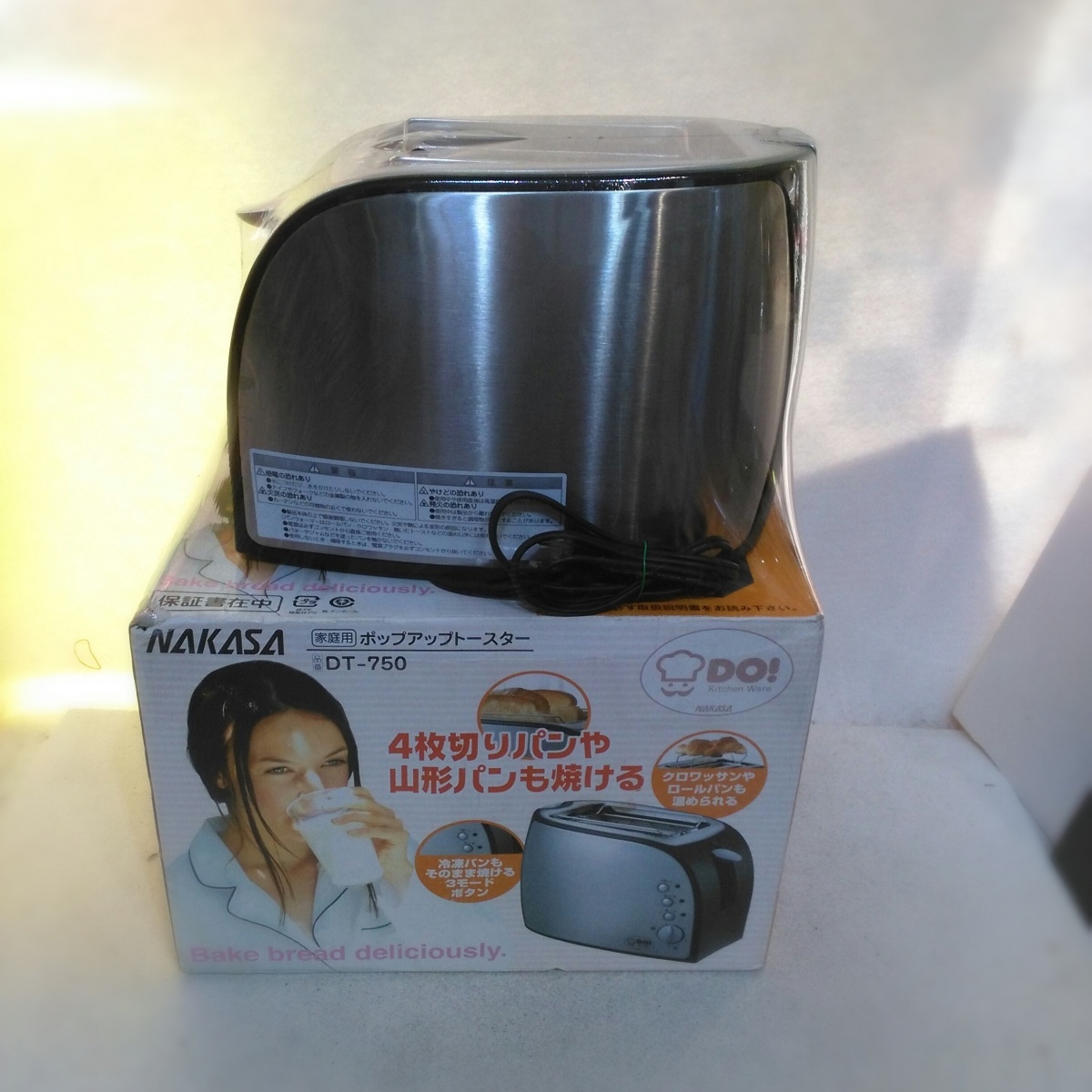 [ operation verification settled ][ unused goods ]NAKASA pop up toaster DT-750 silver / black 