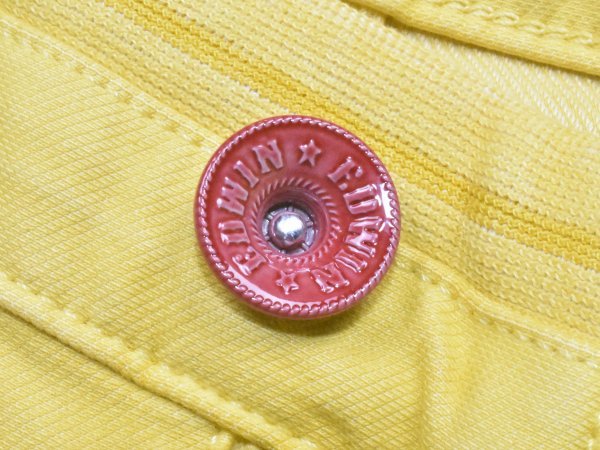 レアカラー EDWIN 503 jerseys カラーデニム パンツ sizeXS 黄色 イエロー エドウィン ジャージーズ ストレッチジーンズ 小さいサイズ 古着_画像5