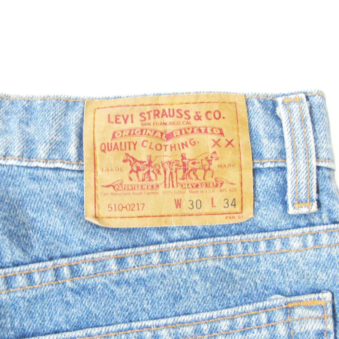 LEVI’Sリーバイス510-0217▼スリムテーパード▼90年代USA製▼30インチ▼ウエスト約70㎝_画像7