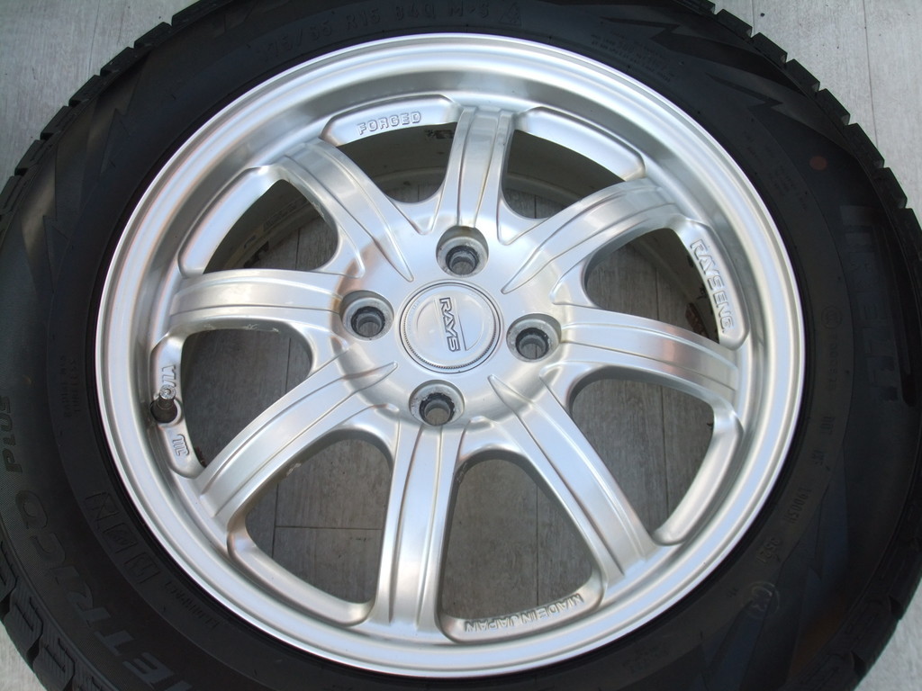 レイズ RAYS SUPER ECO 鍛造 アクア カローラフィールダー スペイド ポルテ フィット 5.5J 100 +45 2021年製 175/65R15 4本 E05_画像5