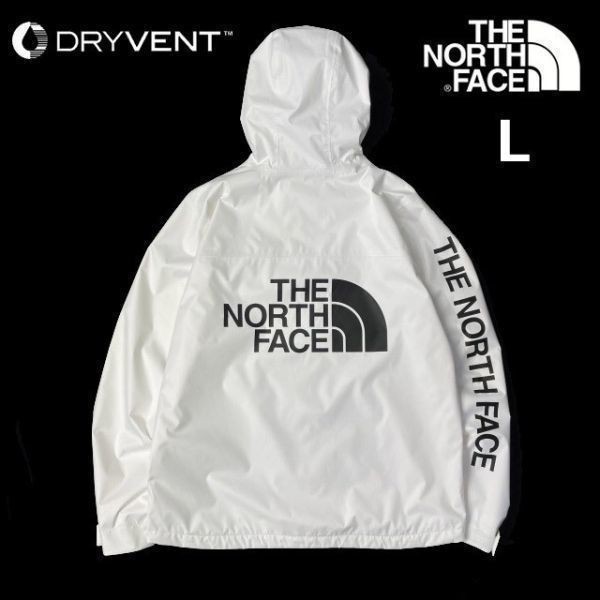 1円～!売切!【正規新品】THE NORTH FACE PRINTED MILLERTON JACKET マウンテンジャケット US限定 ミラートン 袖ロゴ 撥水(L)白 180915-65_画像2