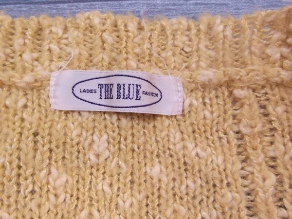 〈送料無料〉THE BLUE レディース ウール混 ケーブル編み ニットベスト 黄色_画像2