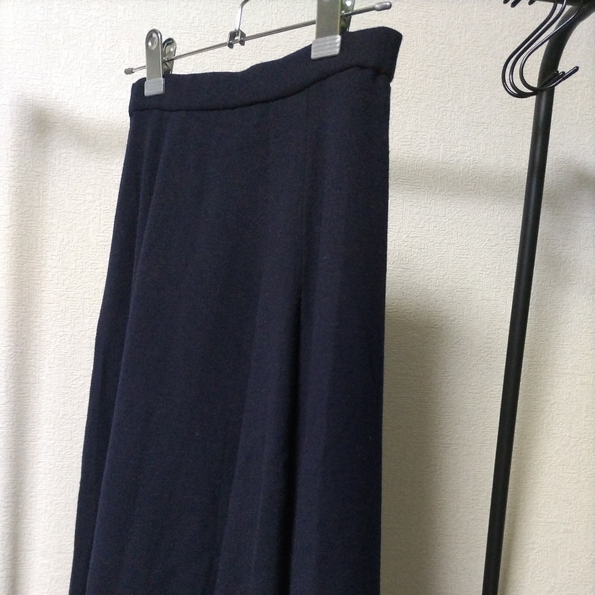 サイズ36 Grace Class マキシ丈 ロングスカート ネイビー 紺 フレア 裾デザイン_画像2
