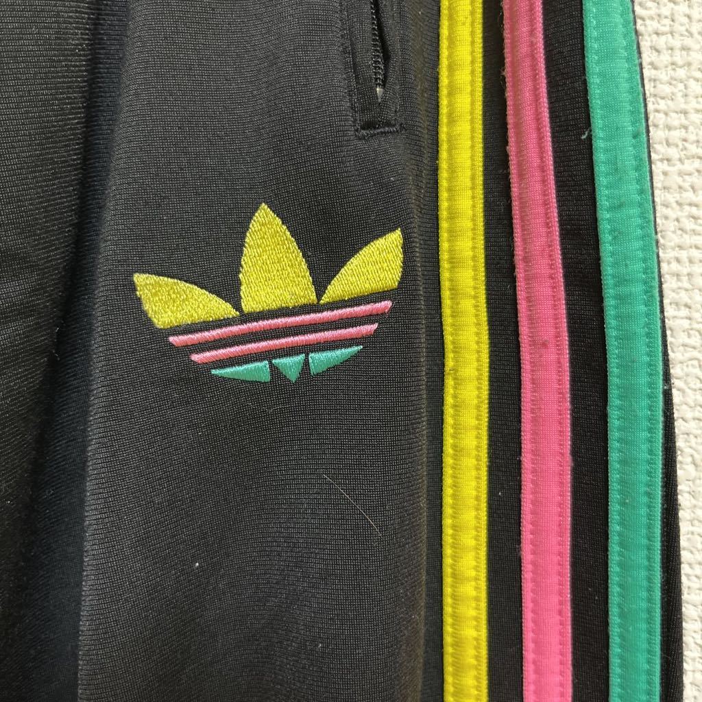 adidas アディダス　ジャージパンツ トラックパンツ 90S メンズ　M トレフォイル マルチカラー　黒タグ　万国旗タグ　グリーン　ピンク　黄_画像4