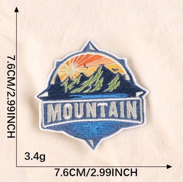 ワッペン　パッチ　アイロンワッペン　ハンドメイド素材　刺ワッペン　山　風景　キャンプ　アウトドア　アップリケ　ファッション　★_画像3