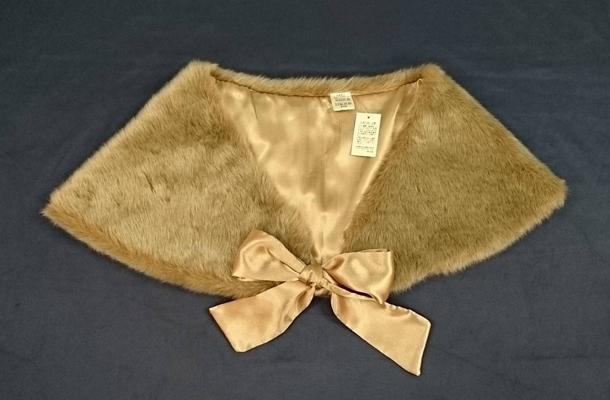  brand unknown fake fur tippet mocha Brown lady's 01