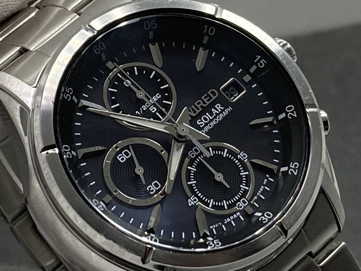 １円～良品・稼働品 ソーラー SEIKO WIRED/セイコー ワイアード クロノグラフ　V176-0AE0 メンズ腕時計_画像3