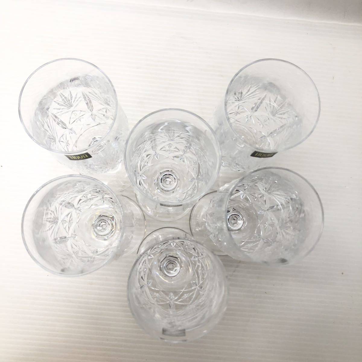 HOYA crystal クリスタル シャンパングラス ワイングラス 6客 洋食器 レトロ コレクション_画像2