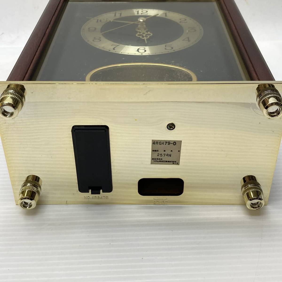 CITIZEN シチズン 置時計 時計 クォーツ 4RG479-0 レトロ 側面 木製 インテリア オブジェ 動作品_画像6