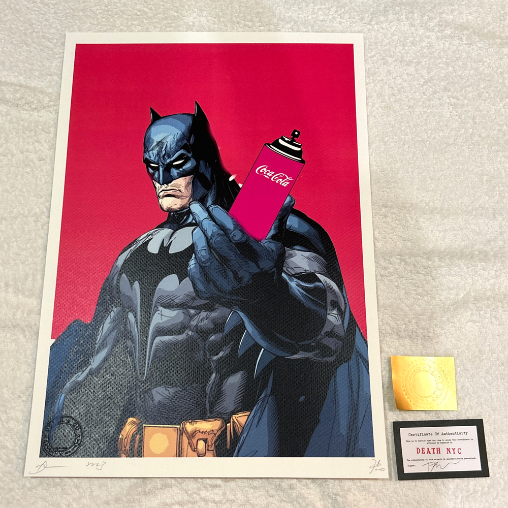 DEATH NYC BATMAN バットマン MARVEL マーベル アメコミ Dismaland 世界限定100枚 ポップアート アートポスター 現代アート KAWS Banksy_画像1