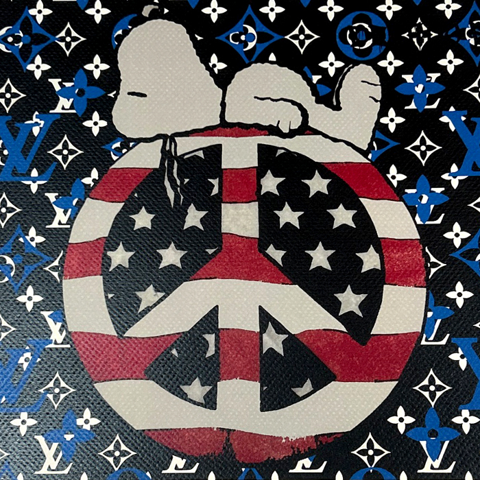 DEATH NYC スヌーピー SNOOPY ヴィトン LOUISVUITTON 星条旗 世界限定100枚 ポップアート PEANUTS アートポスター 現代アート KAWS Banksy_画像4