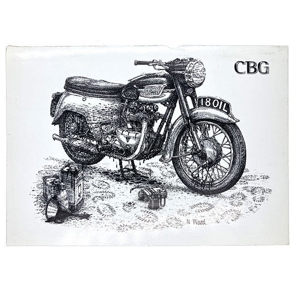 ビンテージ モーターサイクル ポストカード Vintage Motorcycle Postcard 英車 旧車 バイク レーサー Race Bikeの画像1