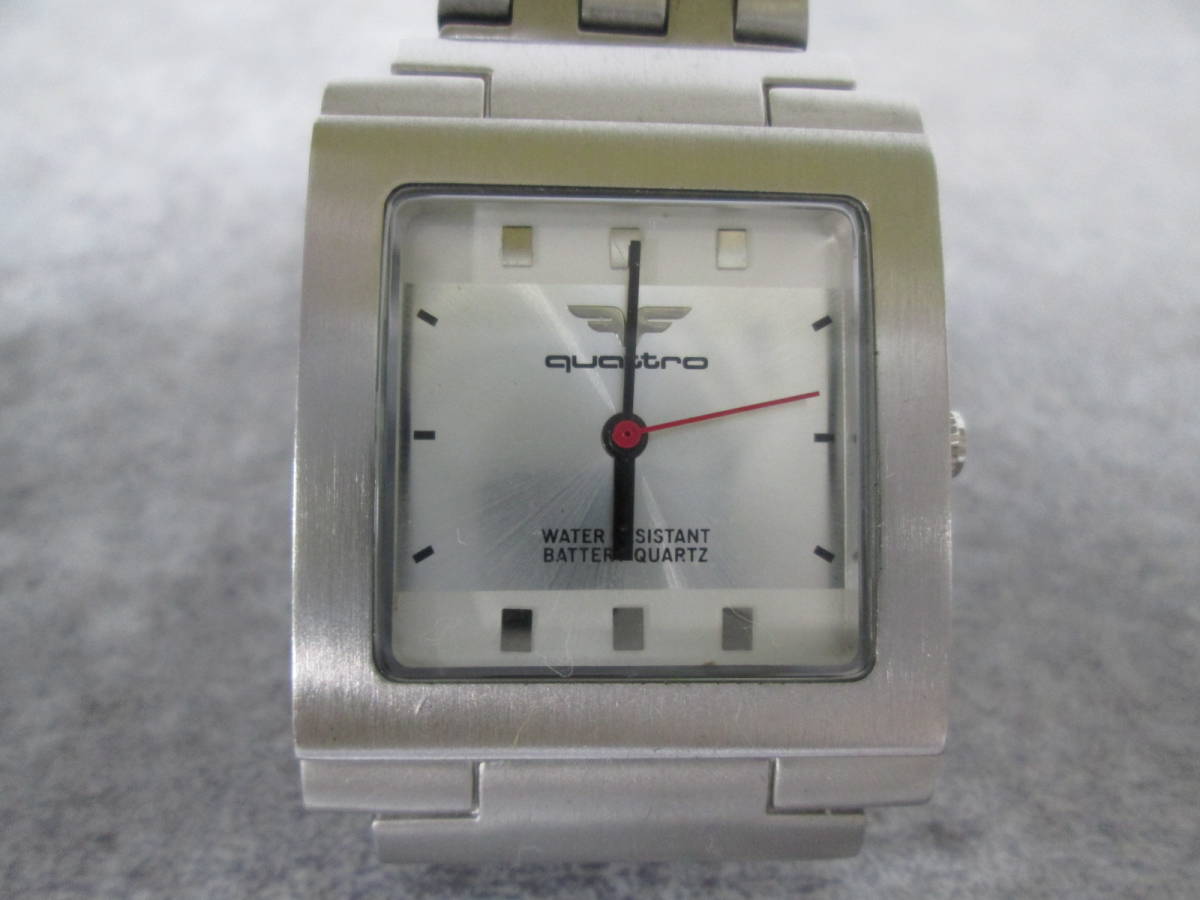 【1110o F6682】 qattro クワトロ スクエア 3針 腕時計 時計 不動品_画像3