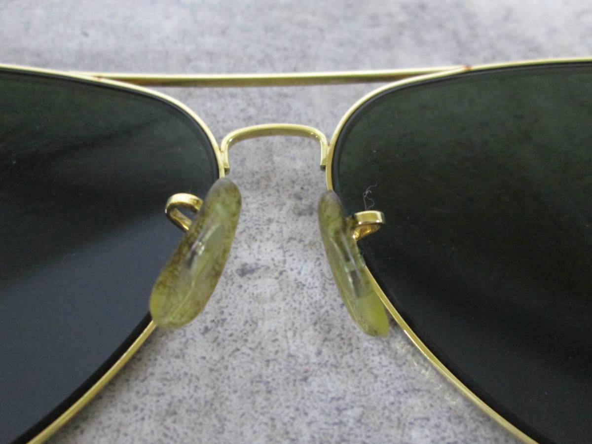 【1121h S6930】 Ray-Ban レイバン サングラス 64□14 AVIATOR ティアドロップ アビエーター ヴィンテージ B&L ケース付き ボシュロム _画像8