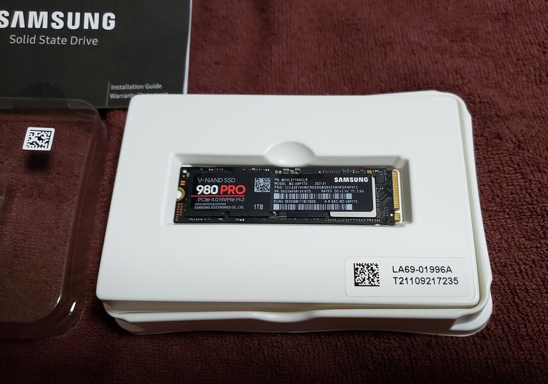 社外ヒートシンク付 Samsung 980 PRO 1TB MZ-V8P1T0B/EC PCIe Gen 4.0 x4 7,000MB/Sec Speed NVMe M.2 2280 内蔵 SSD_画像1