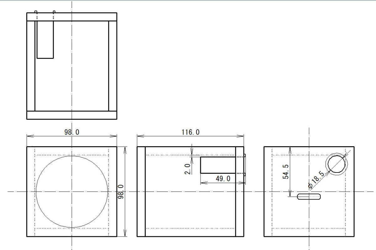 【9M1010U2】 9mm厚 MDF キューブ形状 背面バスレフ型 エンクロージャー 組立 キット_画像1