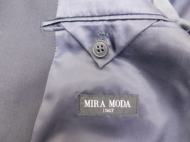 c12 ミラモーダ MIRA MODA 毛100% 濃紺 スーツ サイズ50 即決_画像7