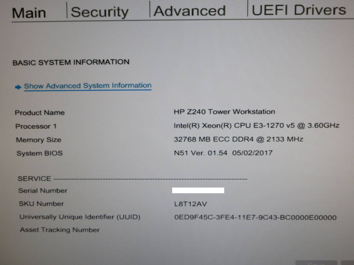 HP Z240 Tower Workstation (Win11認証済み) / Xeon E3-1270v5 3.60GHz