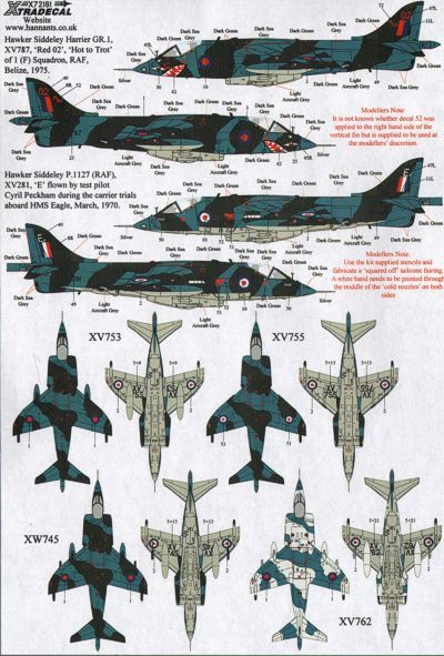 1/72　エクストラデカール　Xtradecal X72181 BAe Harrier GR.1_画像5