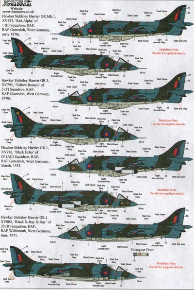 1/72　エクストラデカール　Xtradecal X72181 BAe Harrier GR.1_画像4