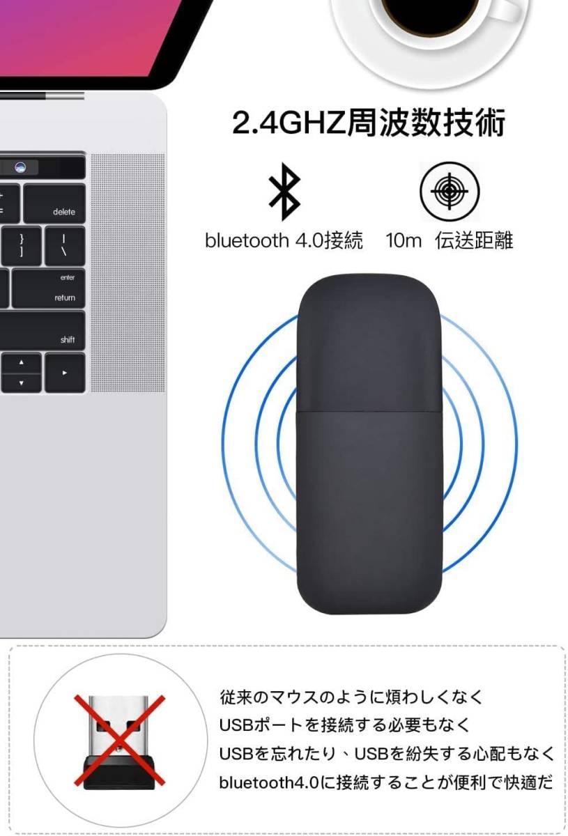 Thleunei ワイヤレス マウス Bluetooth 無線 静音 薄型 持ち運び便利 iPad/Mac/Windows/Surface/Microsoft Proに対応_画像6