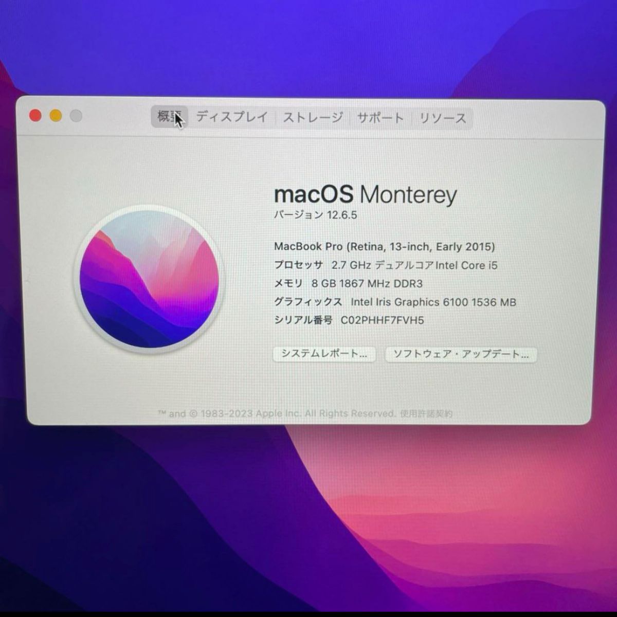 Mac book pro early2015 13インチ（充電器付き） Apple MacBook