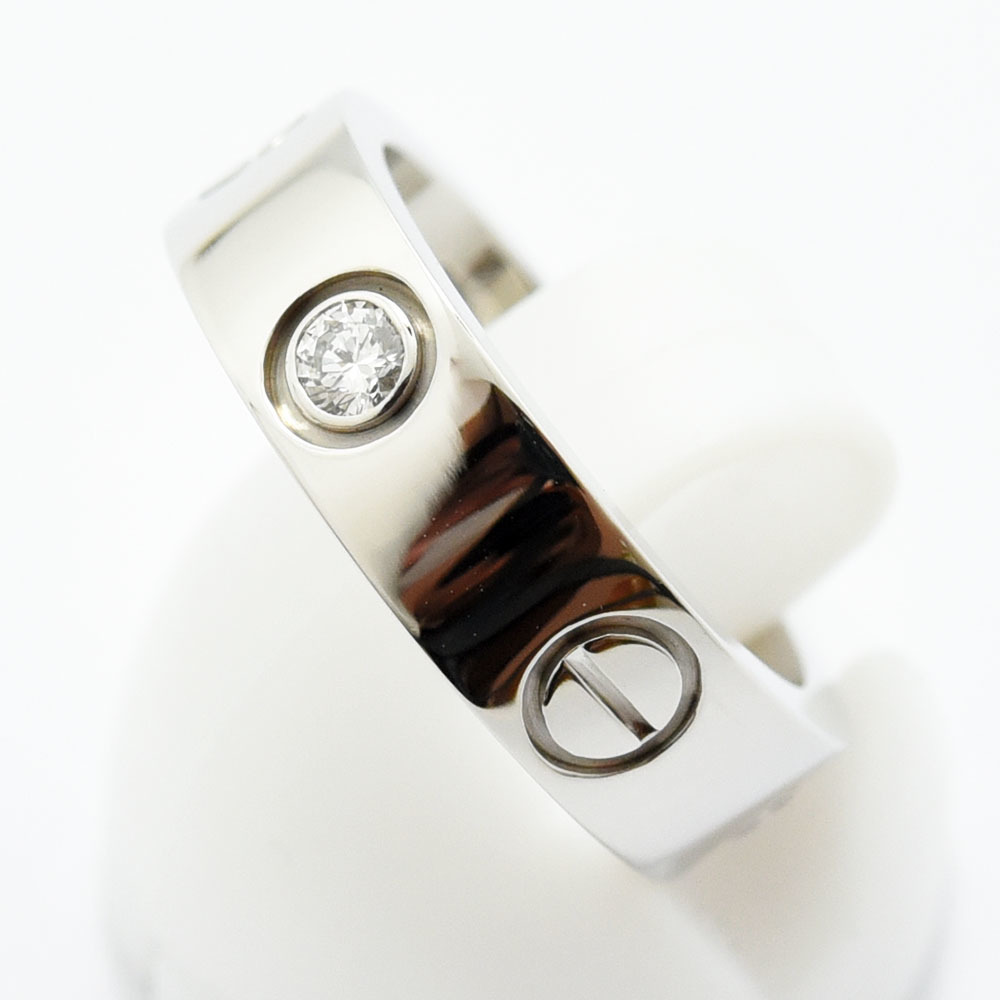 カルティエ リング ラブリング Cartier 指輪 ダイヤモンド 3P K18WG 750 #49 約9号 新品仕上げ 中古_画像2