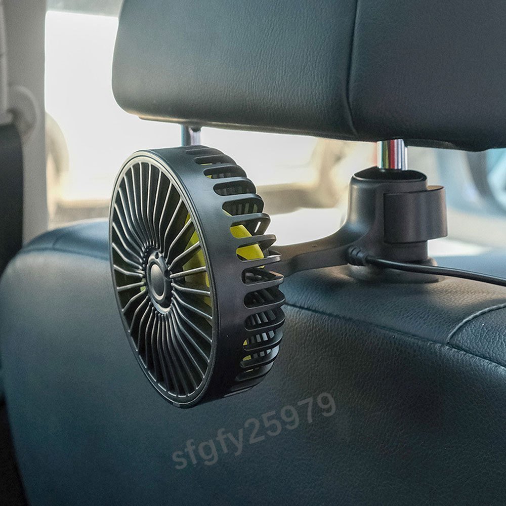 K748☆新品車載扇風機車内USB扇風機3段階風量USB給電低騒音前後部座席用蒸れ解消ドライブ車運転蒸れる暑い汗涼しい風ファン快適_画像9