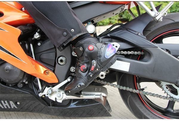 バイク用靴 レーシングブーツ メンズ ツーリング　オートバイマジックテープ式 ライディングシューズ　ブラック 24.5~27cm_画像4