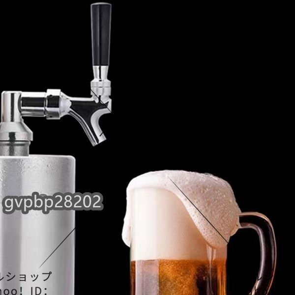 3.6L ミニステンレスビール樽 ビールサーバー 蛇口加圧 ビールディスペンサーシステム ビール発酵、保管、調剤用 醸造工芸品_画像5