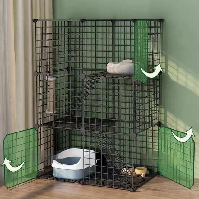  pet cage cat cage 3 step step pcs joint type pet small shop pet fence pet cage .. small animals dog rabbit black 