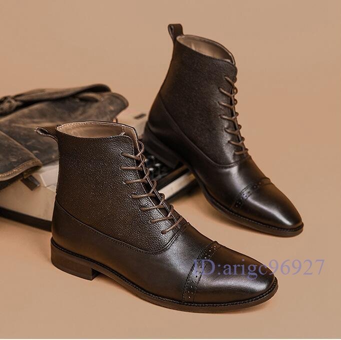 A1918☆新品ブーツ メンズ ショートブーツ 本革 牛革 ワークブーツ ビジネスシューズ ショット靴 メンズ靴 おしゃれ 24-27.5cm