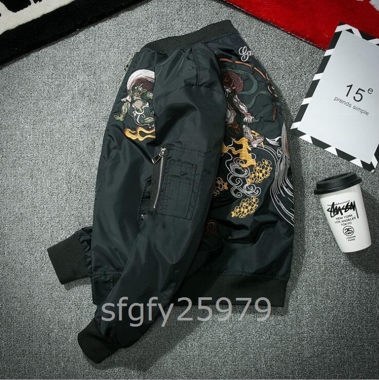 C575☆刺繍ミリタリージャケット ジャケット フライトジャケット バイクウェア [M~3XL]選択可_画像3