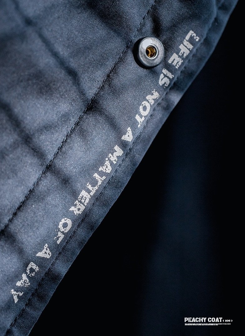 防寒性ありながら軽量でさらりと着られる ヴィンテージ復刻デザイン 中綿入りシャツジャケット メンズ アメカジ ネイビー S~XXL_画像10