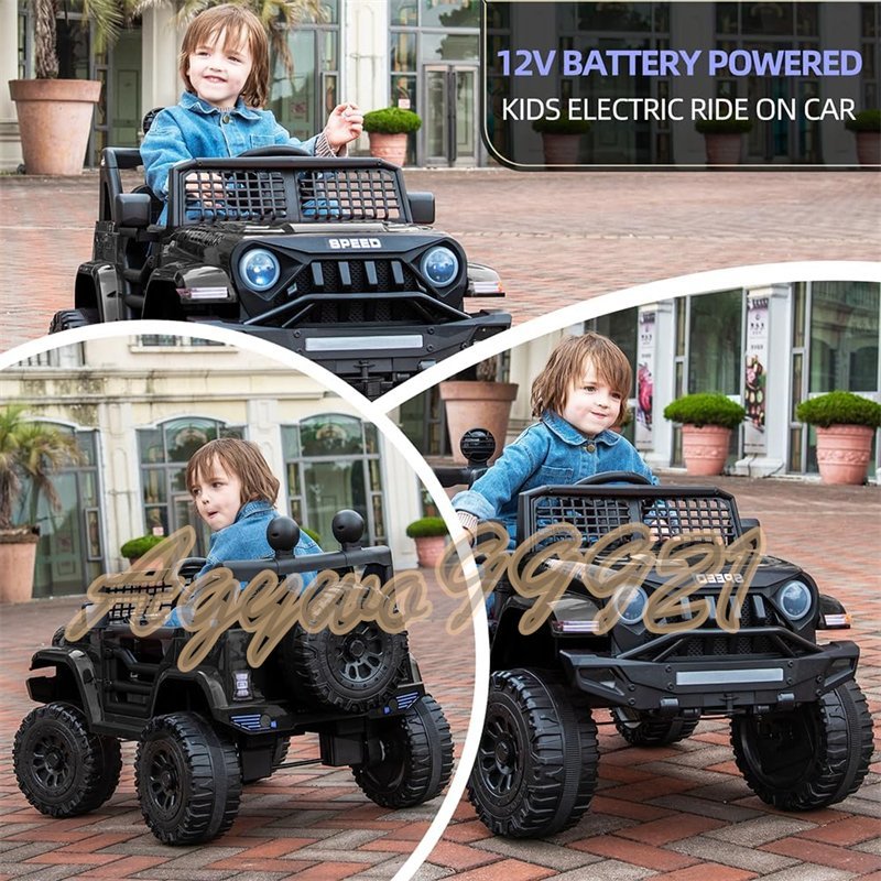 12V аккумулятор привод детский с дистанционным пультом пассажирский автомобиль кнопка старт swing кнопка MP3 электромобиль электрический грузовик машина 3 лет и больше чёрный 