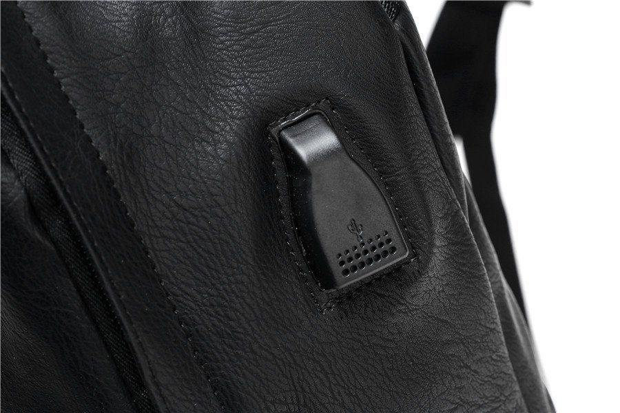 リュックサック デイパック　バックパック メンズ カバン　バック　革鞄　PU革 USBポート 撥水　軽量 出張 旅行 男女兼用_画像8