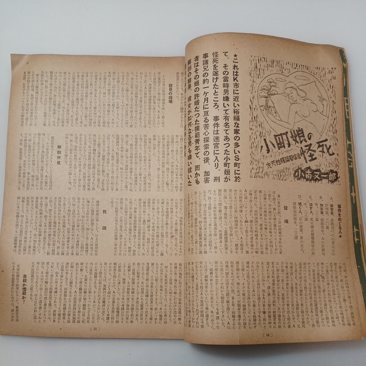 zaa-526♪医者の書く雑誌 ルックエンドヒヤー 1949年6月号 法医学特集 ルポタージュ 解剖室の実態 の画像5
