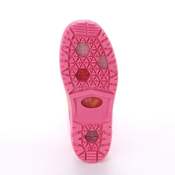 アウトレット キッズ レインブーツ 21.0cm 総柄 ピンク レインシューズ 長靴 雨靴 軽量 完全防水 防滑底 子供用 女の子 17007 ①_この写真は各サイズ共通です