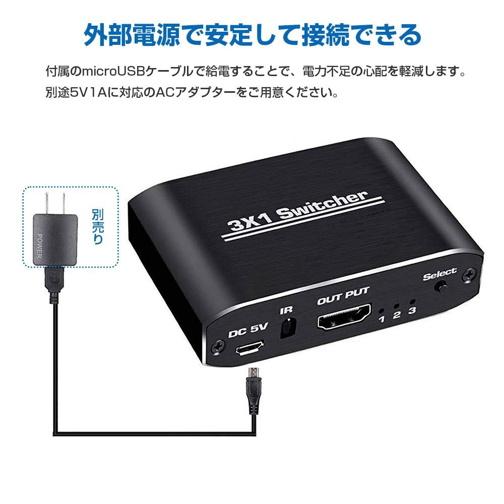 HDMI Switcher 切替器 4K×2K＠60Hz HDCP2.2対応