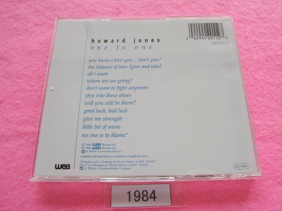 CD／Howard Jones／One To One／ハワード・ジョーンズ／ワン・トゥ・ワン／管1984_画像3