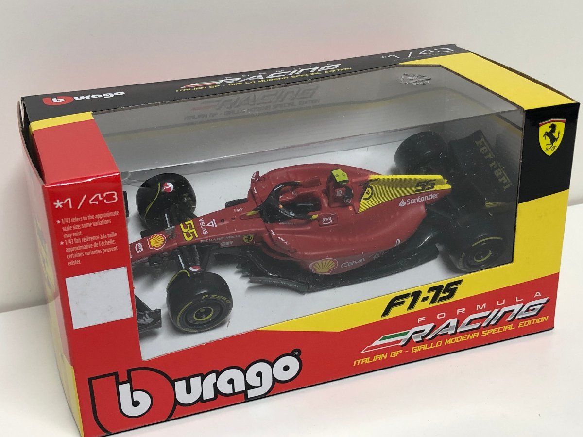 Burago 1/43 Ferrari F1 75 #55 CARLOS SAINZ MONZA GP　フェラーリ　サインツ　ブラーゴ_画像8