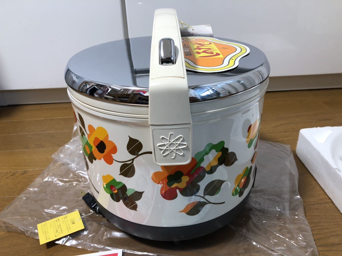 昭和レトロ！未使用長期保管品 象印電子ジャー しあわせ TDS-1500 花柄 ZOJIRUSHI 保温ジャー  フロリン加工 取説保証書付きの画像7