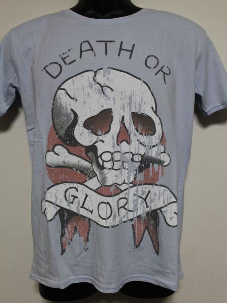 エドハーディー ed hardy メンズ半袖Tシャツ ブルー Ｍサイズ M02UR019 新品 DEATH OR GLORY_画像1
