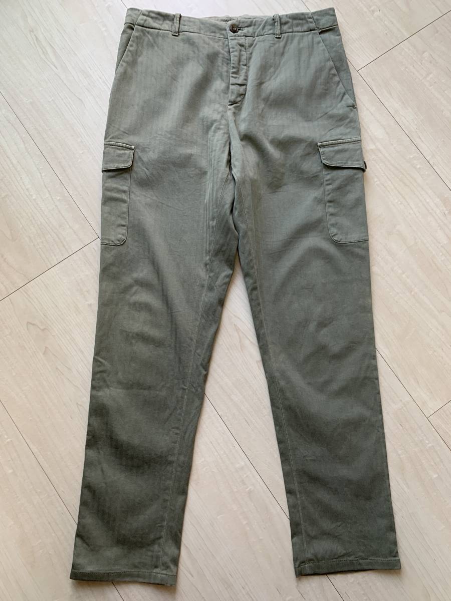 GTA IL PANTALONE “LORENZO CARGO” 製品染め ヘリンボーン ドレスカーゴ 48 コットンストレッチ カーゴパンツ ジーティーアー_画像3