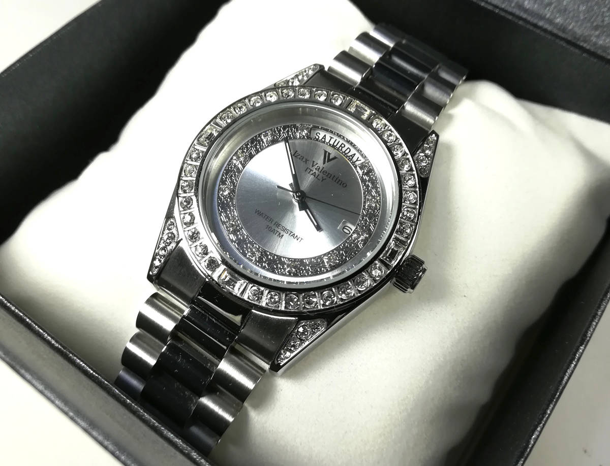 新品アウトレット　Izax Valentino メンズ 腕時計　シルバー　IVG-1000　アイザックバレンチノ　クォーツ 10気圧防水　ステンレス_画像2
