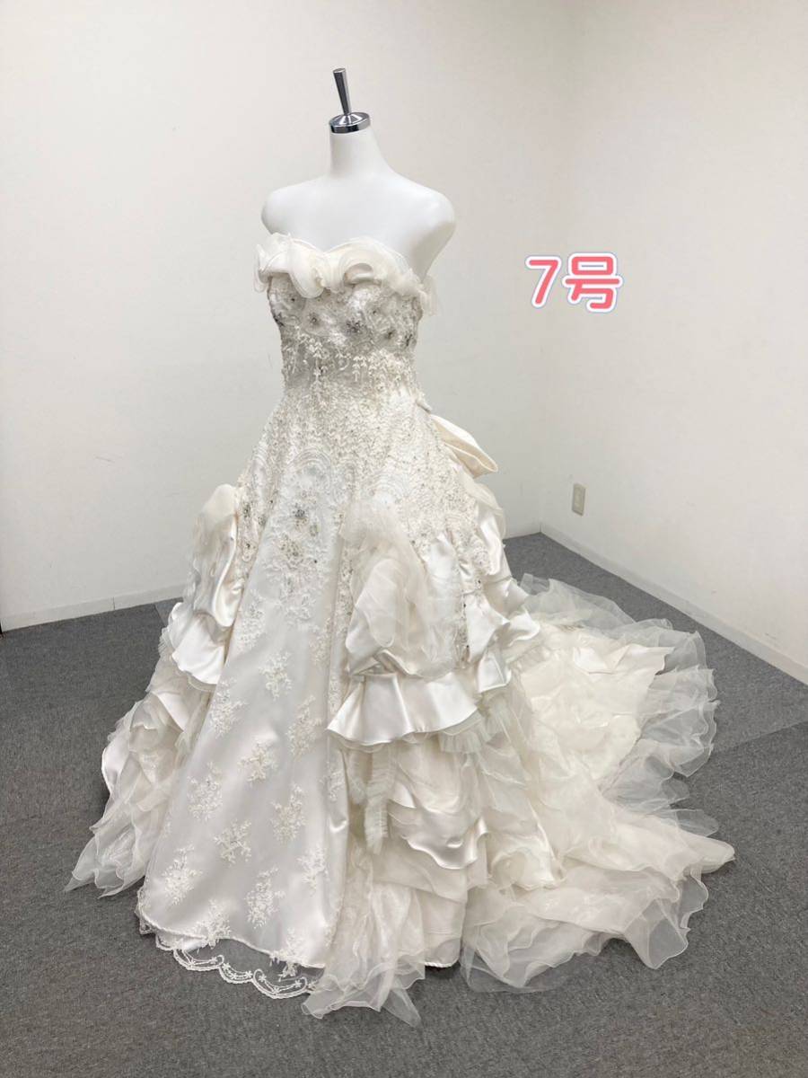 【送料無料】堀ドレス⑧ ウェディングドレス オフホワイト 白 7号 結婚式 挙式 チャペル 衣装 撮影 記念写真 ドレス (231114)