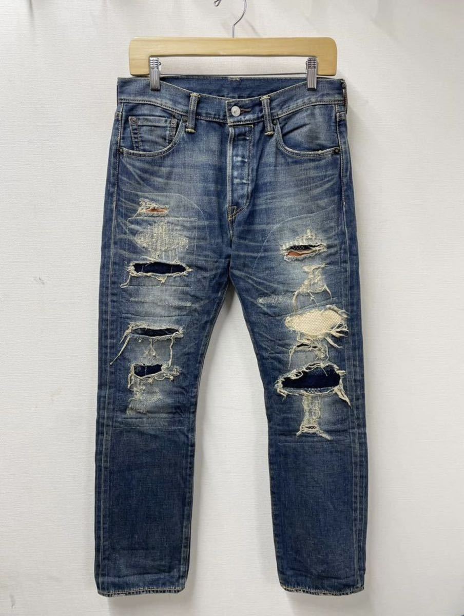 Levi's 501リーバイス　日本製 レプリカビンテージカスタム リペア加工 品番不明_画像1