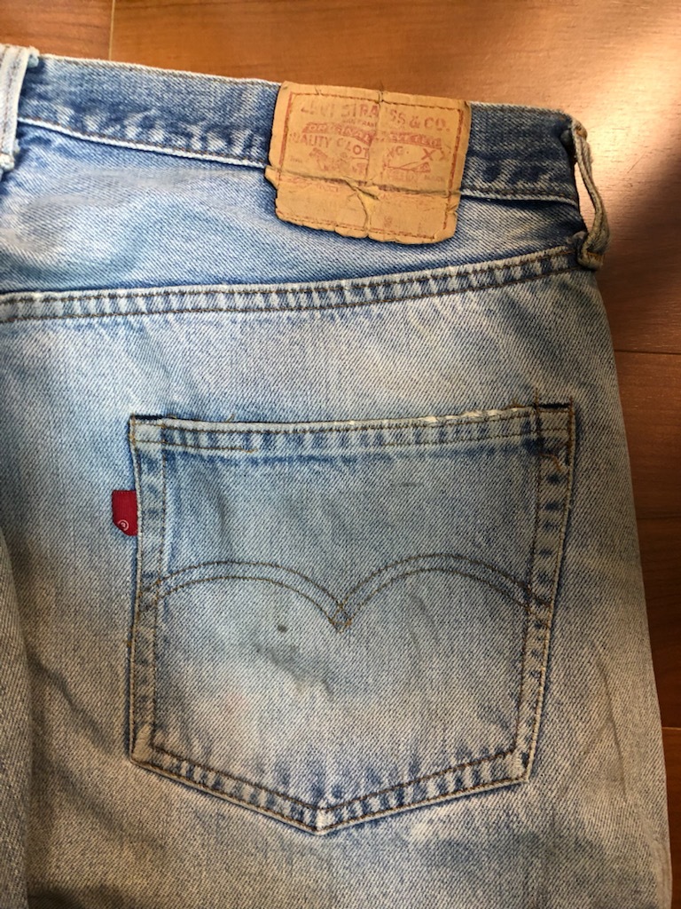 70's Levi’s リーバイス 501 66 後期 ボタン裏 6 赤耳 ビッグサイズ ヴィンテージ デニム パンツ ジーンズ アメカジ 古着 ボロ ダメージ_画像3