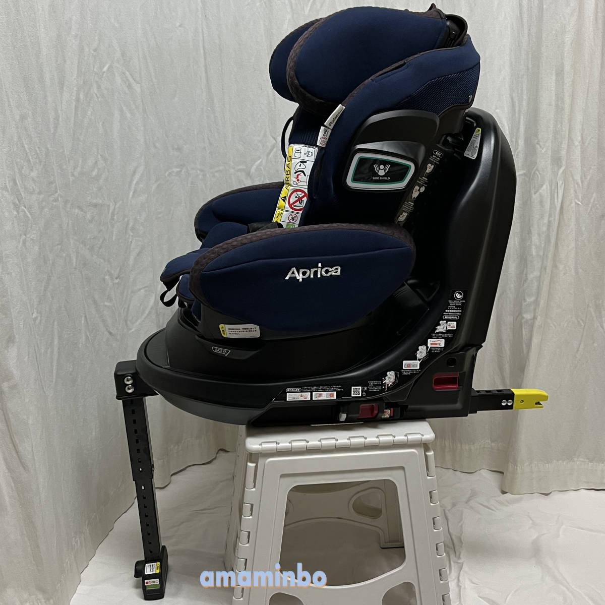 送料無料☆超美品☆ アップリカ フラディア グロウ ISOFIX 360°セーフティー Aprica チャイルドシート ネイビーシェール_画像6