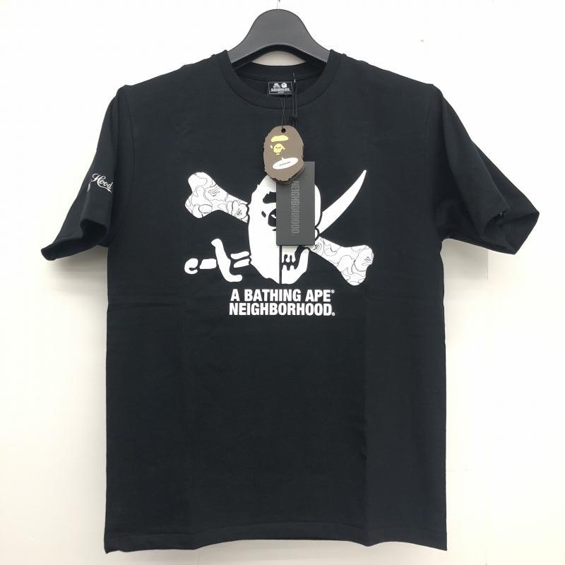 【中古】A BATHING APE×NEIGHBORHOOD アベイシングエイプ ネイバーフッド 19SS NHBP TEE SS Tシャツ ブラック サイズM[240066092051]